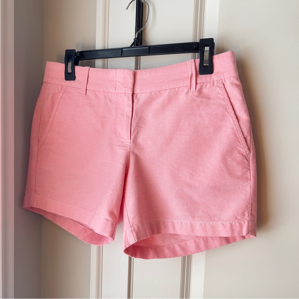 J. Crew Pink Flat Front Oxford Cotton Shorts Women’s Size 2